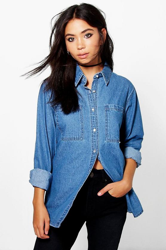 Kate Oversized Pocket Denim Shirt